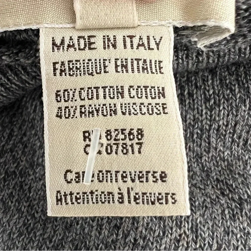 Pronto Uomo Firenze Italian Cotton Tuttle Neck Long Sleeve Men’s Sweater Grey L - Picture 7 of 7